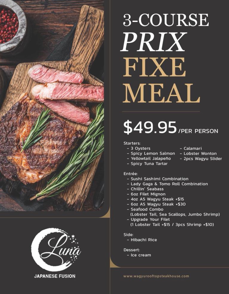 3 Course Prix Fixe MeaL